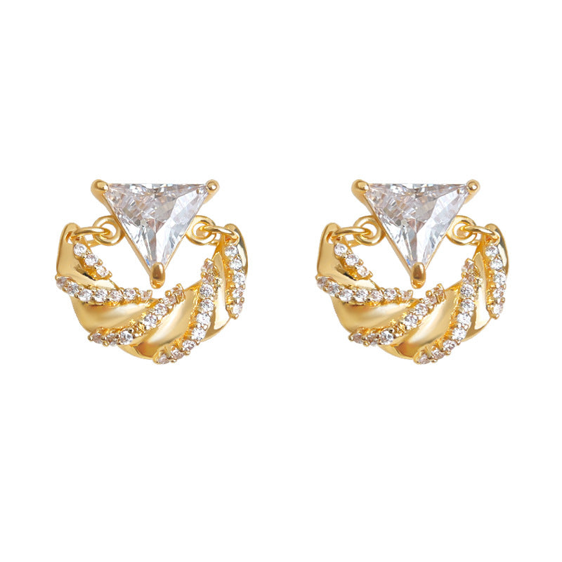 C廠【6989】原創~微鑲鋯石時尚高級感925銀針保色電鍍新款耳環爆款耳飾女
 25.10-5