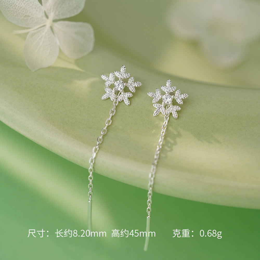 D廠【YCT_YC00001E】S999銀針可愛溫柔雪花耳線女法式優雅法式爆款清新氛圍感耳飾
 26.04-3