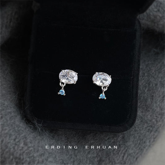 A廠【7080】小巧簡約迷你版微鑲鋯石925銀針新款通勤學生百搭耳環女
 25.11-3