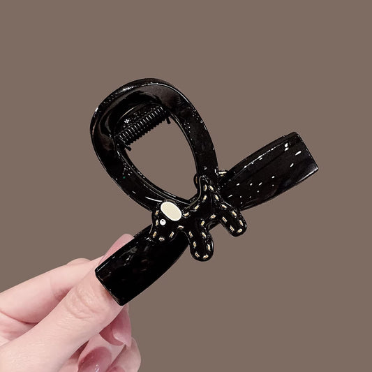 C廠【X49】氣質小狗蝴蝶結抓夾女2025新款高級感後腦勺盤髮鯊魚夾高馬尾夾子
 26.04-1