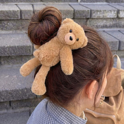 C廠【Q48】可愛趴趴小熊髮夾女2026新款高階毛絨bb夾瀏海側邊夾髮卡頂夾頭飾
 26.05-3