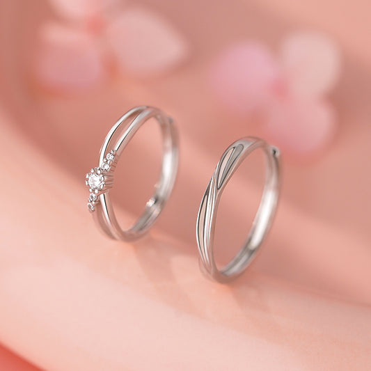 D廠【YC3759R】足銀S999莫比烏斯鋯石情侶對戒簡約設計獨特個性精緻高級戒指
 25.12-2