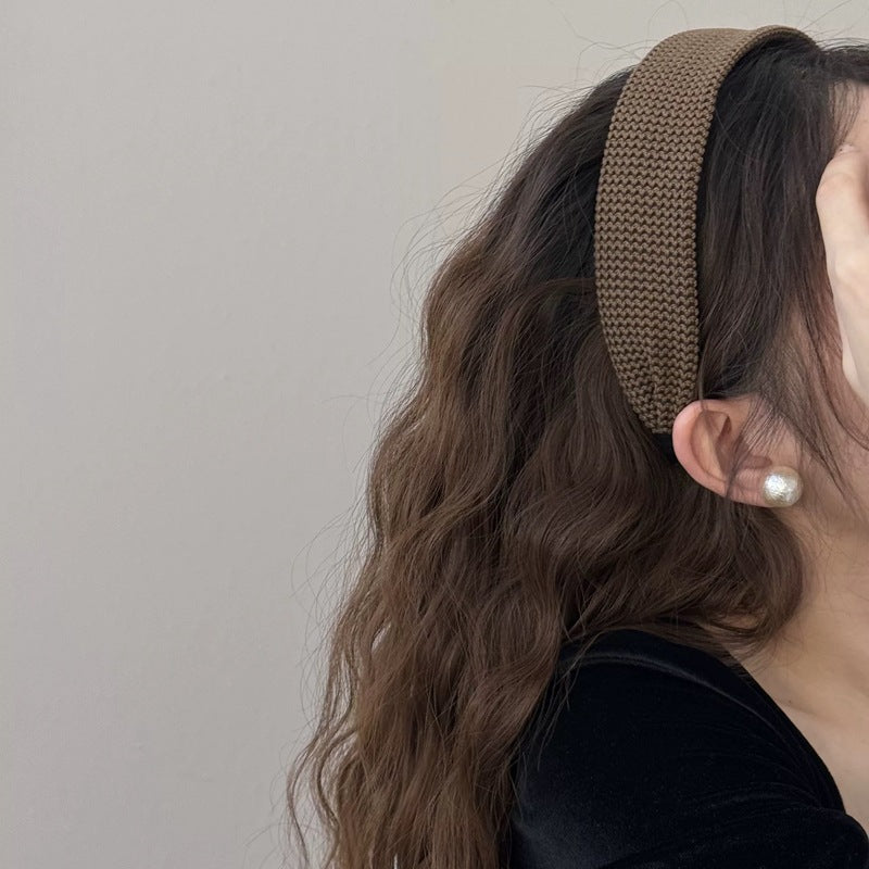 C廠【C305】針織毛線髮箍秋冬寬版髮捆頭飾純色高級感頭扣壓髮卡韓式洋氣頭箍
 25.11-4「C廠-單筆結帳需滿，NT$500出貨(不含運費)」