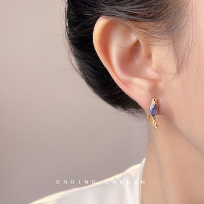 A廠【7154】原創藝術鳥鑲嵌鋯石個性小眾設計創意925銀針新款耳環耳環女
 25.11-4