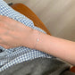 F廠【DQ0646S】精緻S925純銀閃鑽四葉草手鍊女小清新鋯石疊戴極細水湖藍手繩 25.07-4