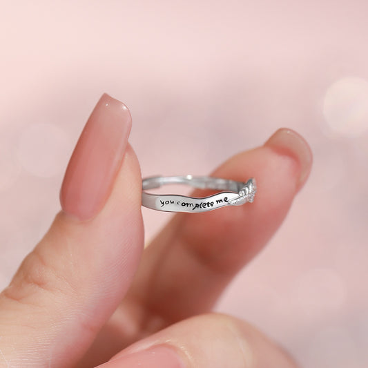 D廠【YC4719R】足銀S999英文情侶對戒溫柔個性設計感小眾精緻紀念禮物手飾
 26.04-3