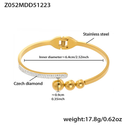 B廠【Z051】不鏽鋼蛇形鑲嵌鋯石滿鑽手鐲 多款組合跨境時尚氣質飾鍍18k真金
 26.01-1