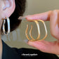 A廠【HE25734】真金電鍍925銀針不規則霧面金屬耳圈輕奢高級感耳環冷淡風小眾耳飾女
 25.11-1