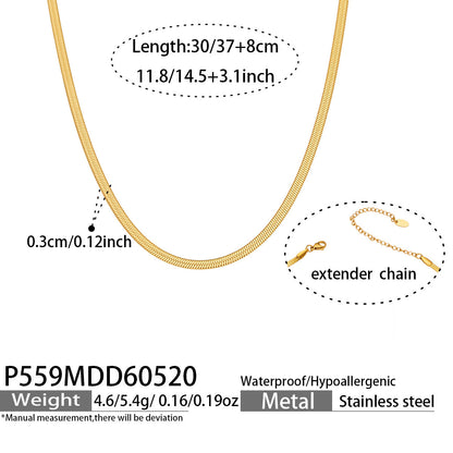 B廠【P559】歐美輕奢新款刀片鏈項鍊不鏽鋼材質鍍18k金頸鍊跨國時尚氣質飾品
 26.05-4