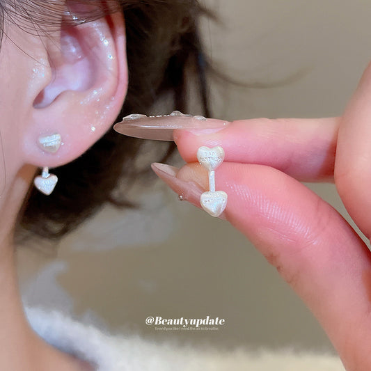 A廠【HE29117】925銀針愛心一款多戴耳環精緻小巧冷淡風耳環個性簡約百搭氣質耳環女
 25.10-5