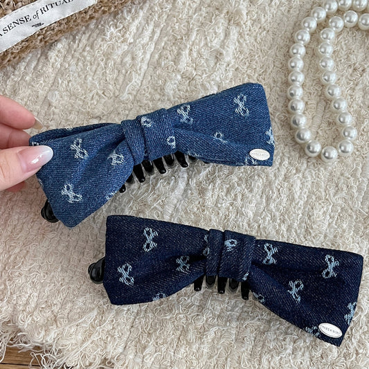 C廠【X23】韓國蝴蝶結香蕉夾女後腦勺盤髮夾高馬尾豎夾日常百搭頭飾扭扭夾子
 26.03-3