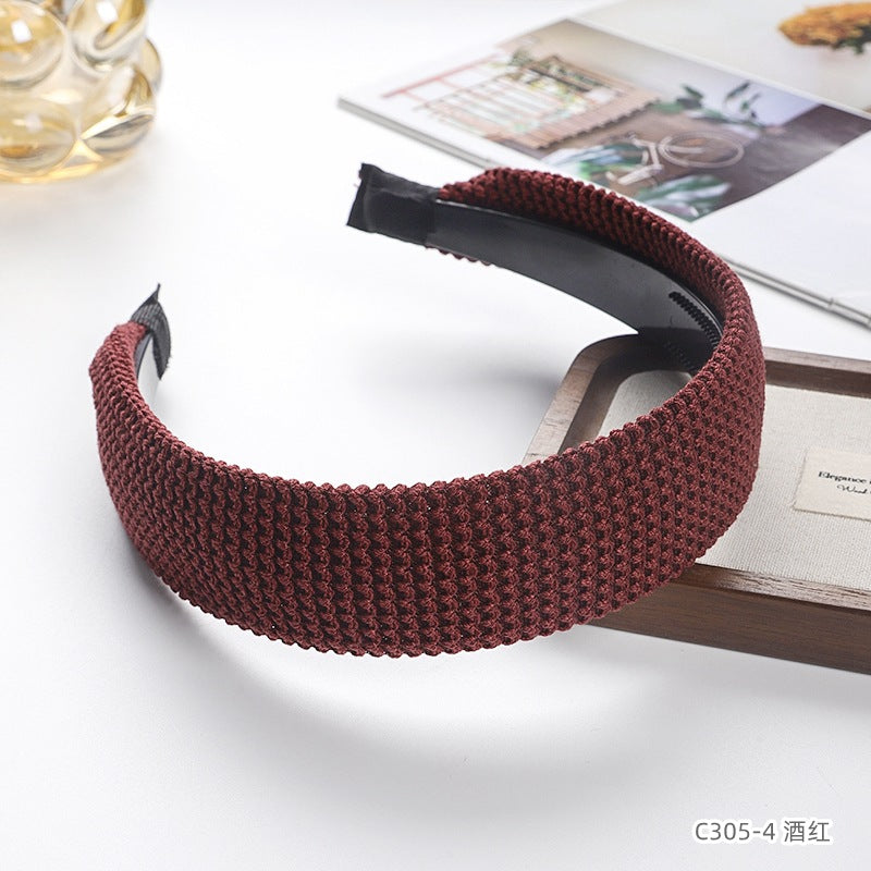 C廠【C305】針織毛線髮箍秋冬寬版髮捆頭飾純色高級感頭扣壓髮卡韓式洋氣頭箍
 25.11-4「C廠-單筆結帳需滿，NT$500出貨(不含運費)」