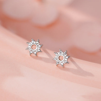 E廠【YC4939E】足銀S999輕奢太陽耳環女簡約小清新韓風可愛文藝甜美森系耳飾
 25.11-2