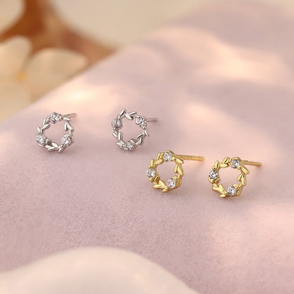 D廠【YC5576E】S999足銀花環耳環幾何設計甜美輕奢冬季爆款簡約小眾耳飾 25.01-4