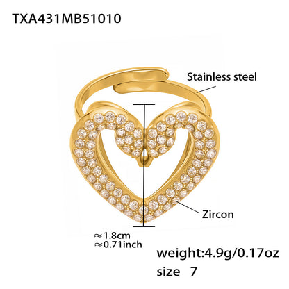 B廠【TXP431】不銹鋼滿鑽鋯石雙天鵝耳環戒指手鍊項鍊套組跨境時尚首飾
 25.10-3