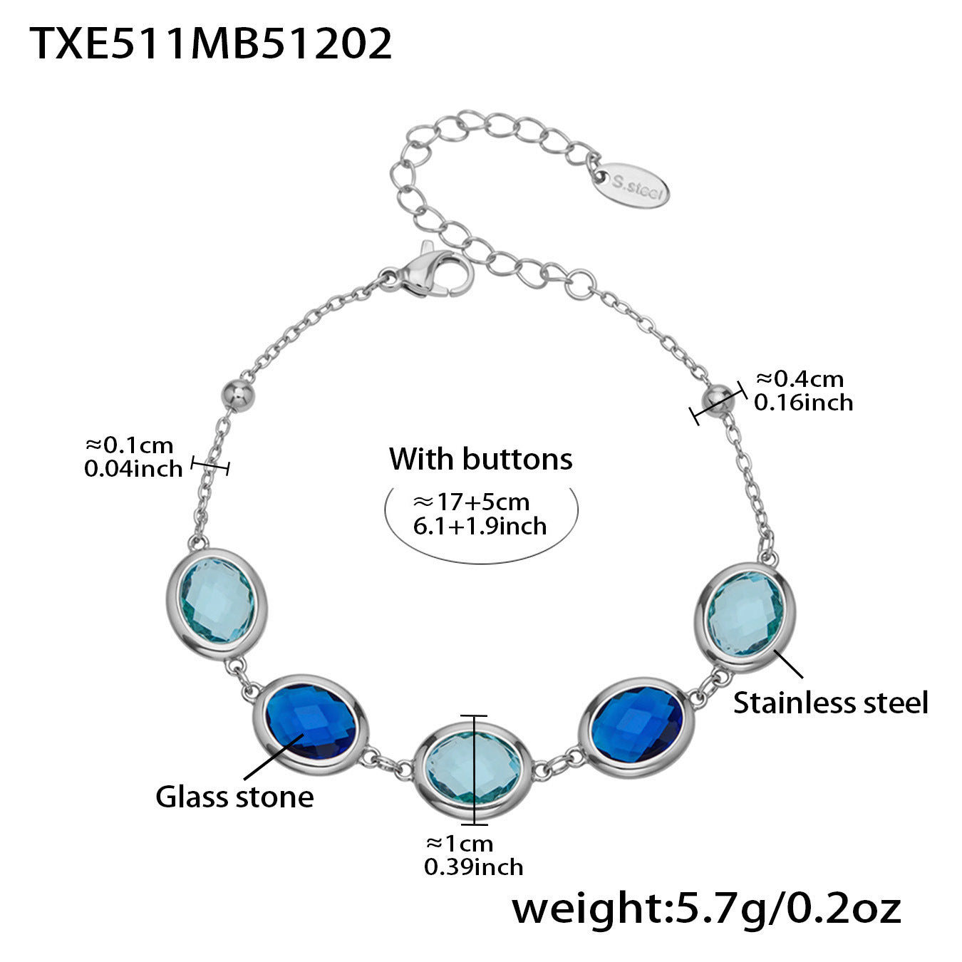 B廠【TXP511】不鏽鋼幾何橢圓切面玻璃石包邊項鍊手鍊耳環組鍍18k金跨國首飾
 25.12-2
