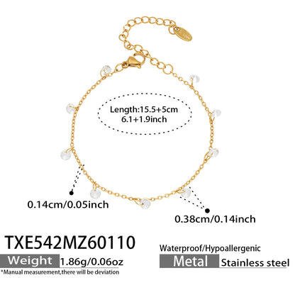 B廠【TXP542】歐美跨境小眾流蘇設計5A鋯石超閃鎖骨項鍊手鍊套裝不銹鋼鍍18k金
 26.01-2