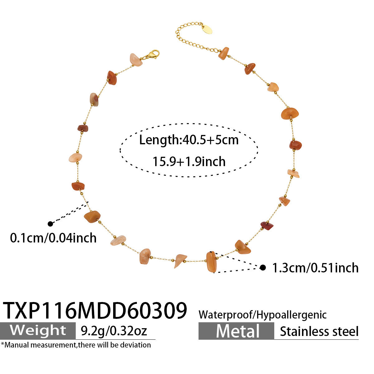 B廠【TXP114】多巴胺彩色小方塊碎石手工製作串珠項鍊手鍊套裝歐美簡約時尚飾品
 26.03-3