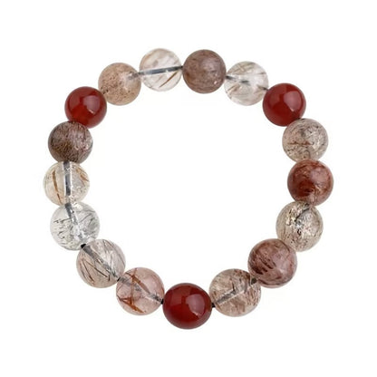 A廠【S247】天然石紅髮晶水晶手串新中式民族風個性設計師款手鍊手鍊 25.03-4