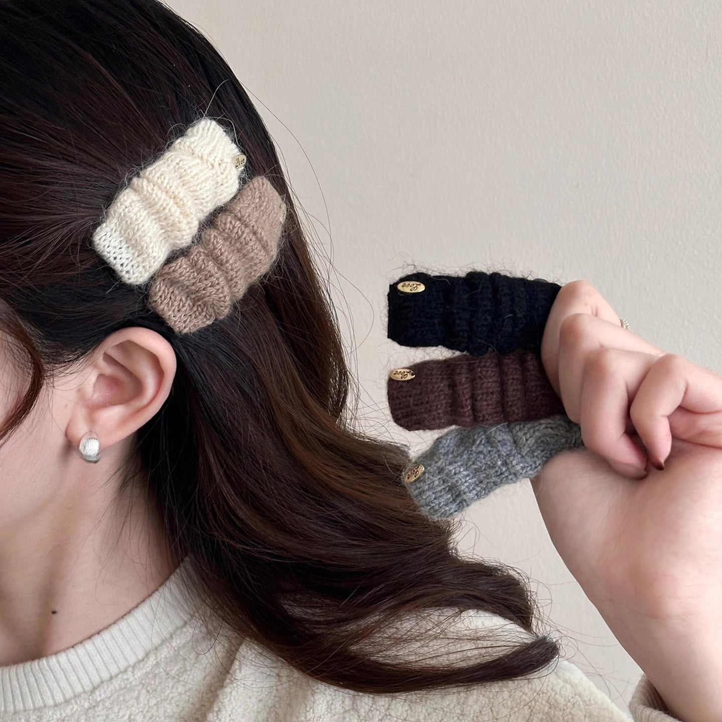 C廠【P61】秋冬軟糯針織簡約瀏海夾髮夾韓系少女BB夾髮卡碎髮夾子邊夾髮飾
 25.12-2「C廠-單筆結帳需滿，NT$500出貨(不含運費)」
