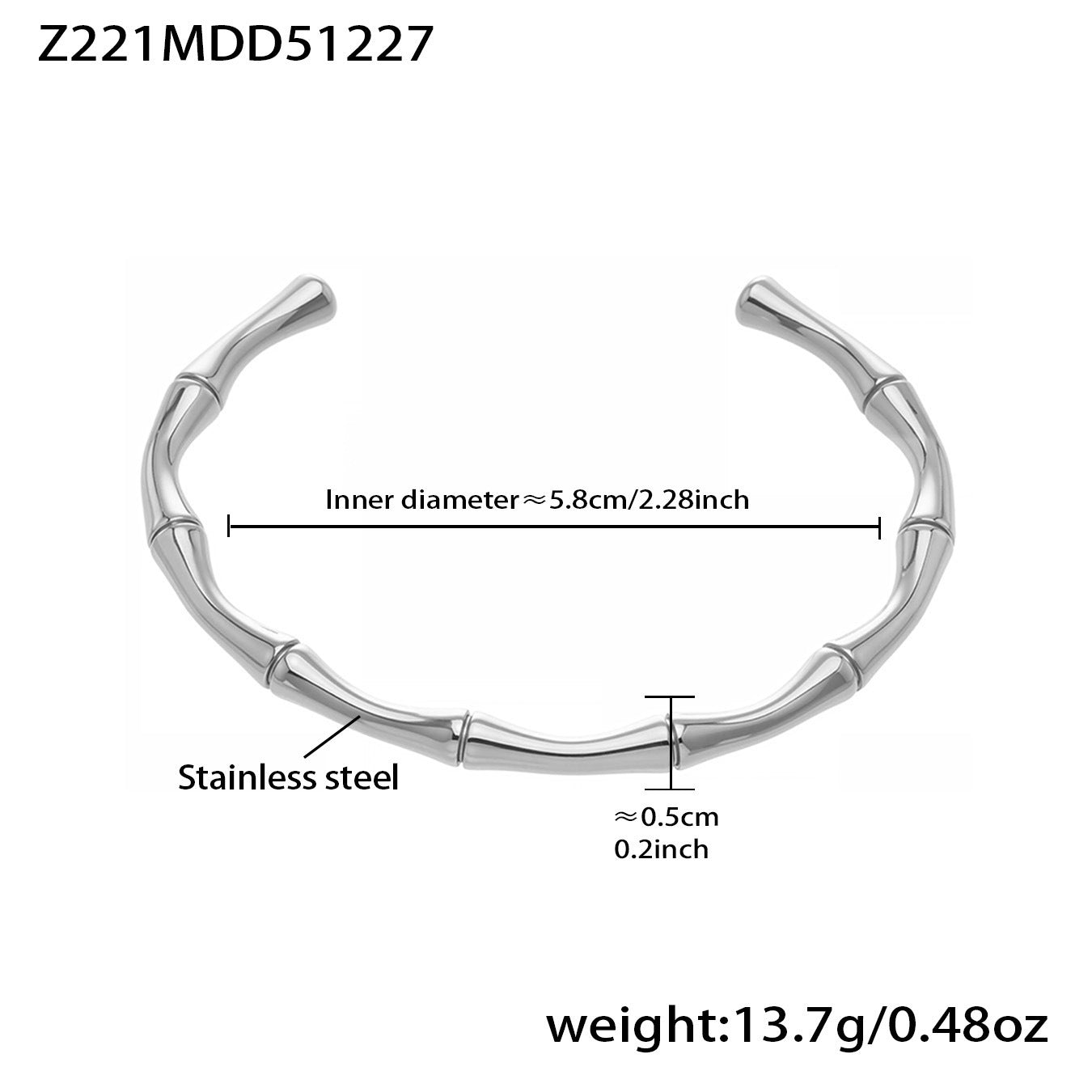 B廠【Z159】跨境熱銷不鏽鋼竹節開口手鐲組合歐美ins個性小眾設計高質感手環
 26.01-1