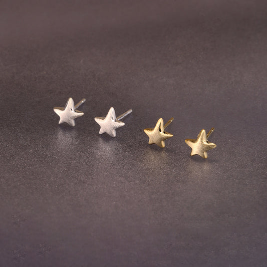 E廠【XDQ10117E】簡約小眾S999純銀拉絲星星耳環女精緻氣質星形百搭耳飾ins潮
 26.04-3