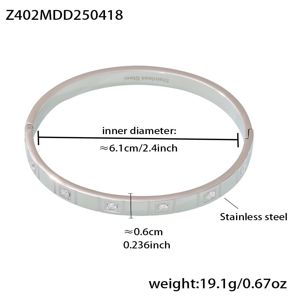 B廠【Z402】不鏽鋼5A鋯石鑲嵌滿鑽卡扣手鐲ins小眾設計高質手環鍍18k金 25.04-4