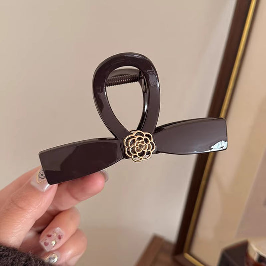 C廠【X45】復古氣質花朵蝴蝶結髮夾女後腦勺盤髮抓夾2026新款鯊魚夾髮卡髮飾
 26.03-4