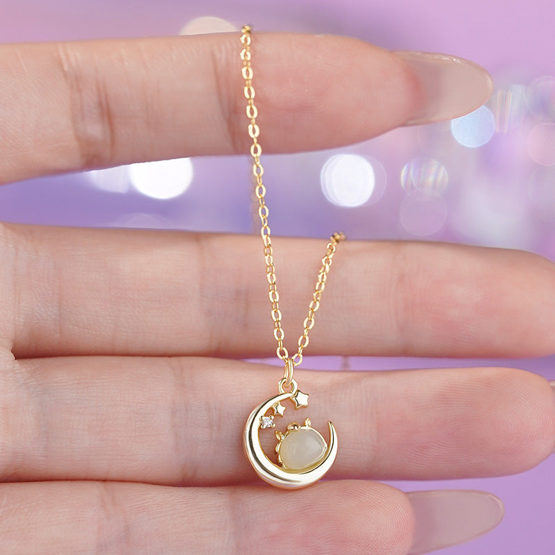 E廠【YC2203N】原創S999足銀星月萌馬項鍊生肖馬耳環中式氣質國風手鍊
 25.10-4