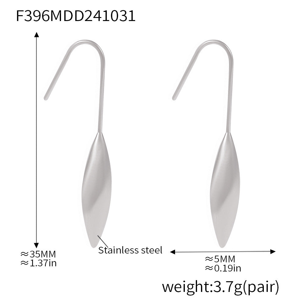 B廠【F396】 歐美新款水滴耳鉤不鏽鋼鍍18K真金氣質冷淡風耳環耳環 24.11-2