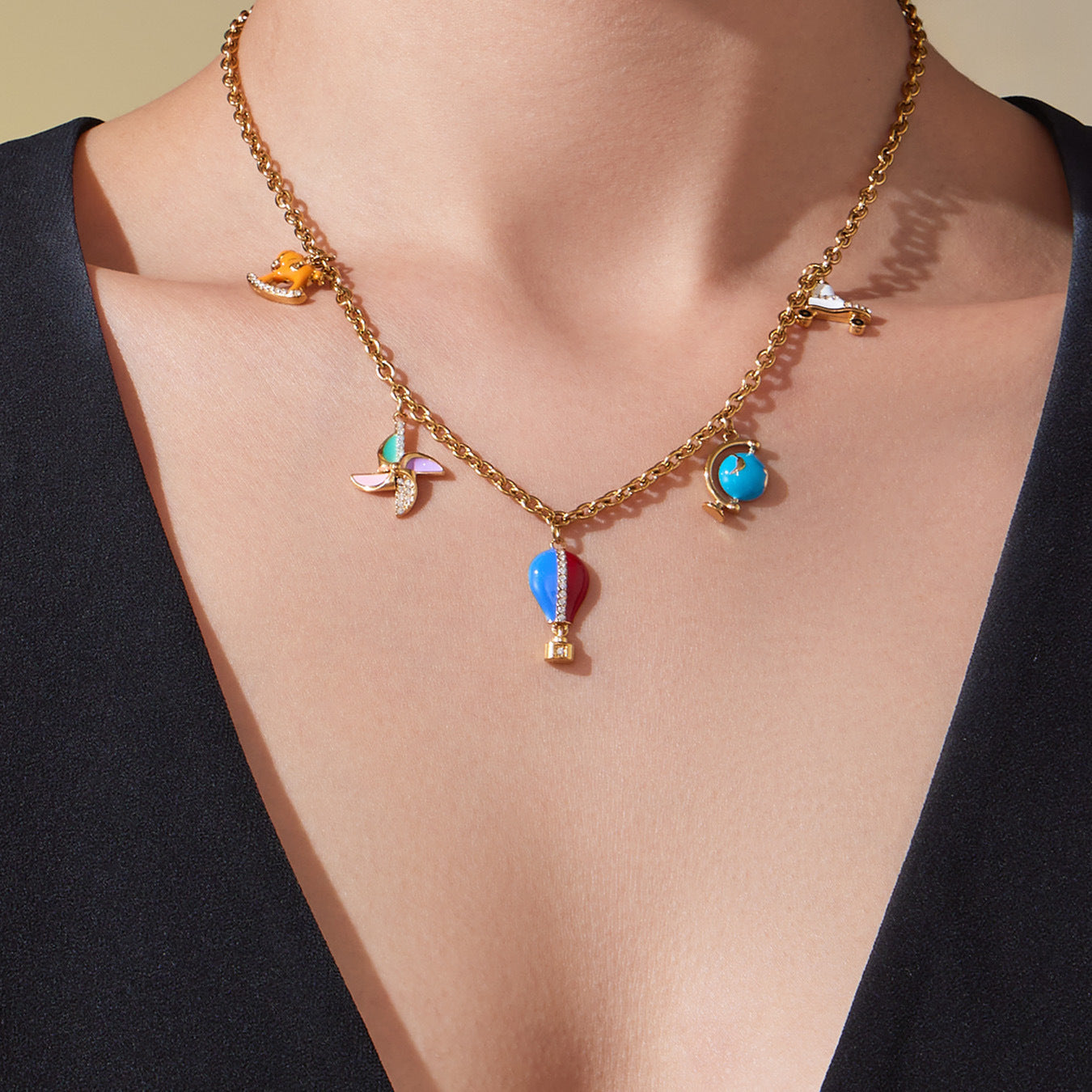 B廠【TXP422】跨境設計5A鋯石彩色滴油夏日水果多配件吊墜項鍊手鍊套裝女
 25.10-4