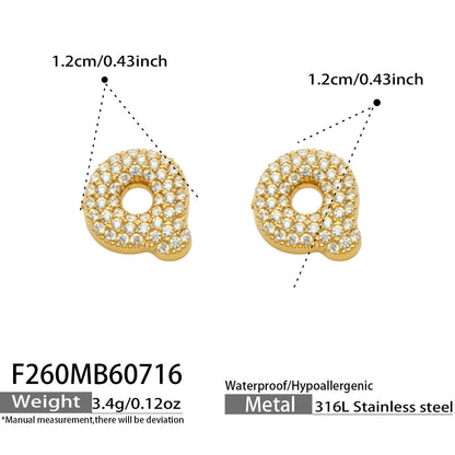 B廠【F260】新款熱銷鋯石26個英文字母不銹鋼鍍18k金 歐美輕奢女飾品耳環
 26.07-4