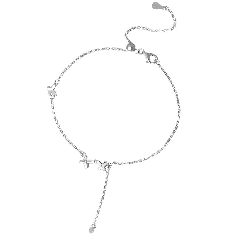 E廠【YC5115SL】S925純銀清新蝴蝶結流蘇手鍊甜美風可愛百搭氣質休閒小眾手飾
 25.10-5