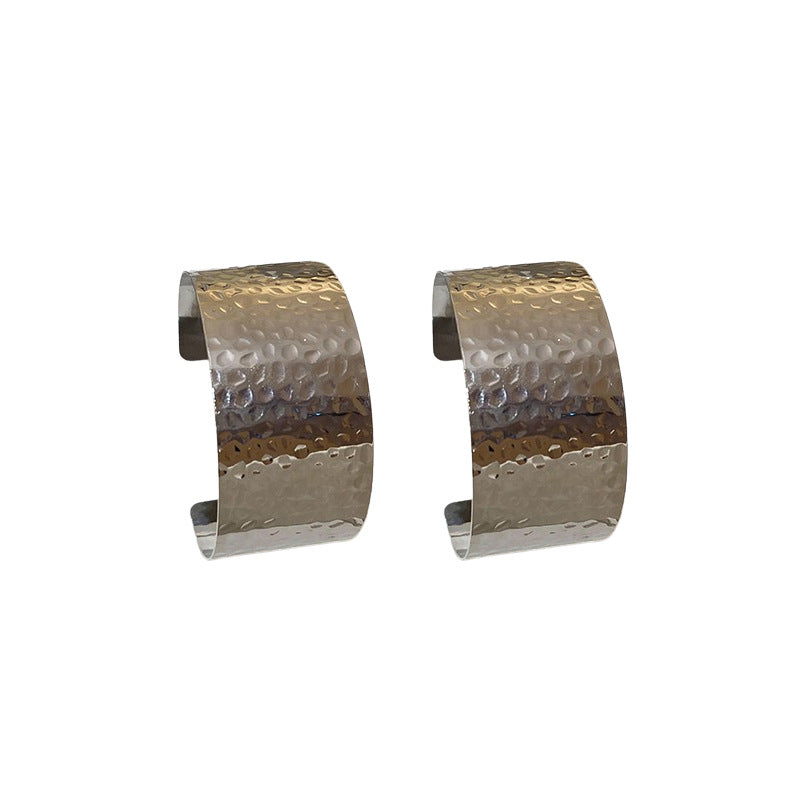 A廠【HE22430】歐美新品C形凹凸耳環跨境精緻高級感耳環冷淡風小眾時尚耳環 24.09-3