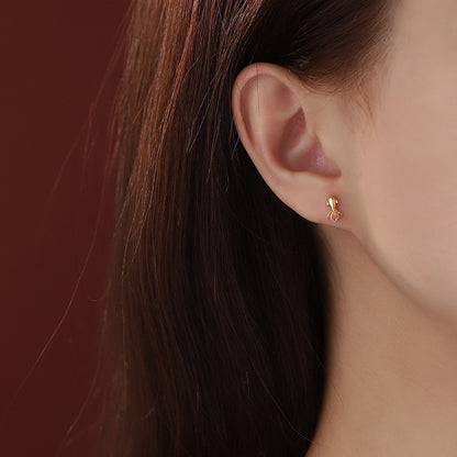 D廠【YC8690E】S999足銀上岸錦鯉防掉螺絲耳環本命年鴻運精緻耳飾 25.01-4