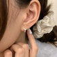 F廠【DQ10698E】足銀999韓版簡約C形莫比烏斯耳環個性簡約不規則曲面耳環女 25.04-4
