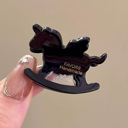 C廠【X8】韓國醋酸小馬抓夾小號女後腦勺半紮髮夾頭飾高級感氣質側邊瀏海夾
 26.03-2