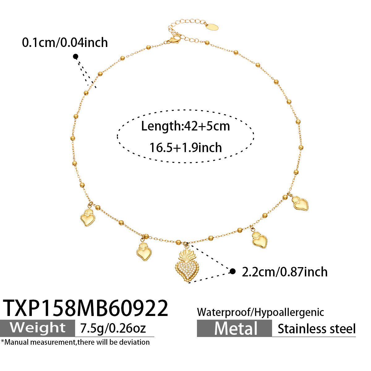 B廠【TXP158】 5A鋯石四瓣花愛心吊墜手鍊項鍊耳環飾品套裝
 26.09-4