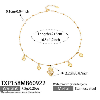 B廠【TXP158】 5A鋯石四瓣花愛心吊墜手鍊項鍊耳環飾品套裝
 26.09-4