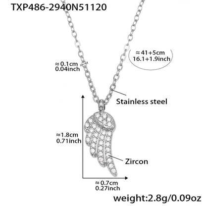 B廠【TXP486】超閃5A鋯石小翅膀造型手鍊項鍊耳環戒指組不鏽鋼鍍18k金
 25.11-4