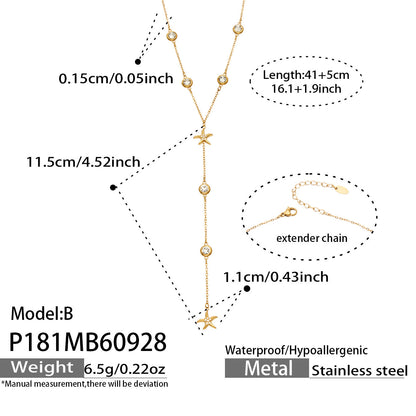 B廠【P181】 不鏽鋼鍍18K金烏龜愛心多吊墜Y字項鍊鎖骨鍊

 26.10-1