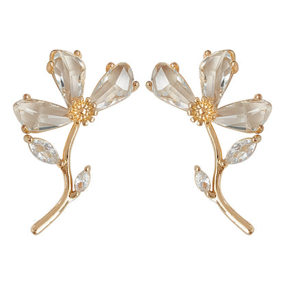 A廠【2730】超仙氣質鋯石花朵耳環女清新甜美高級感耳環時尚優雅耳飾
 25.12-1