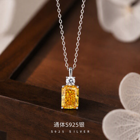 D廠【HE_60011N】純銀S925方糖冰花切項鍊精工氣質時尚感溫柔輕奢氣質鎖骨鏈
 26.09-2