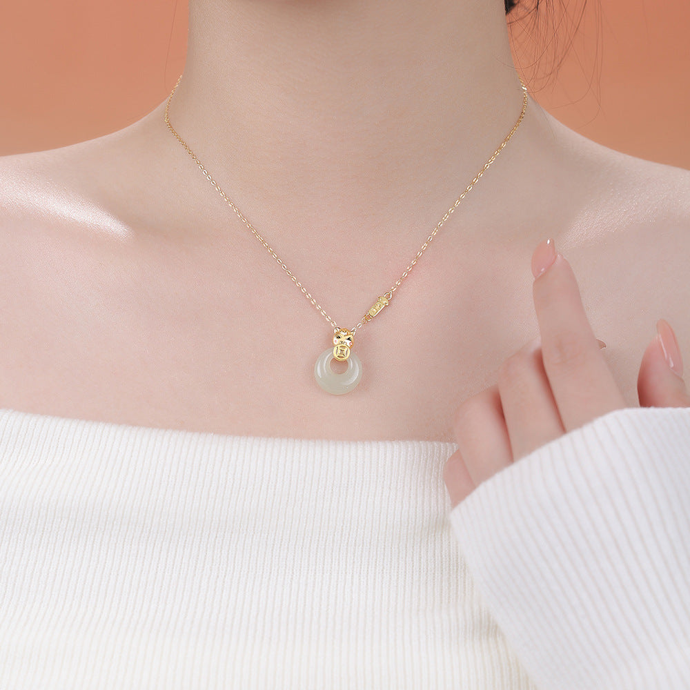 D廠【YC3535N】原創足銀S999小馬平安扣項鍊輕奢小眾獨特設計感本命年鎖骨鏈
 25.12-1