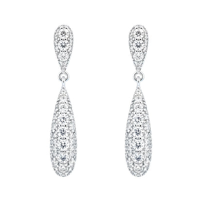 A廠【7424】微鑲鋯石時尚高級感長款水滴幾何名媛風新款耳環耳環飾品
 26.03-2