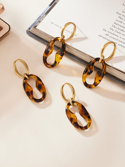 B廠【TXP470】中古vintage耳飾設計感不銹鋼幾何樹脂耳環項鍊手鍊手鍊套裝女
 25.11-3