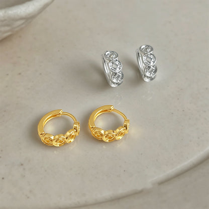 A廠【7932】【錢多多】時尚簡約個性小眾國潮新中式銅錢耳飾耳圈飾品
 26.08-1