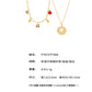 B廠【P1053】歐美時尚飾品不鏽鋼水果造型5A紅鋯石多配件鎖骨鏈滴油項鍊 25.08-2