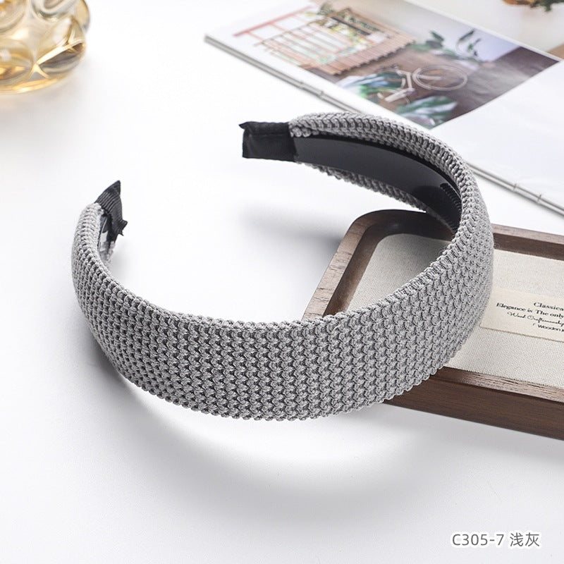 C廠【C305】針織毛線髮箍秋冬寬版髮捆頭飾純色高級感頭扣壓髮卡韓式洋氣頭箍
 25.11-4「C廠-單筆結帳需滿，NT$500出貨(不含運費)」