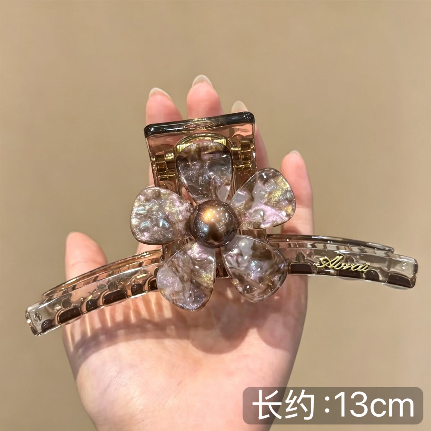 C廠【X478】醋酸暈染花朵抓夾女高級感2026新款夏季鯊魚夾大號髮夾後腦勺頭飾
 26.06-3